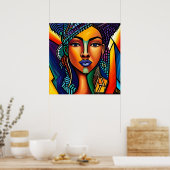 Poster Chic Afro Queen (Cuisine)