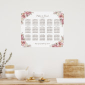 Poster Chic Aquarelle Peach Pink Peonies Seonies Chart (Cuisine)