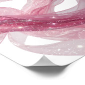 Poster Chic Argent VAGUE ROSE Design Moderne (Coin)