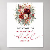 Poster Chic automne terre cuite boho douche de mariée des (Devant)