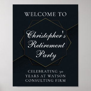 Poster Chic Black Gold Custom Retirement Party