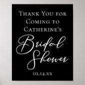 Poster Chic Black White Bridal Shower Personalized (Devant)
