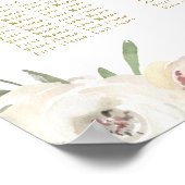 Poster Chic Blush Pink Or Floral Mariage Graphique de siè (Coin)