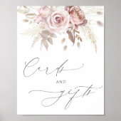 Poster Chic Blush rose Dusty Rose Cartes et cadeaux flora (Devant)