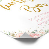 Poster Chic Blush Rose Floral Mimosa Bar Bubbly Boire (Coin)