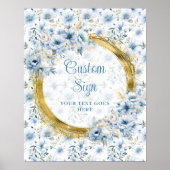 Poster Chic Bohemian Light Blue Gold Mariage 8x10 personn (Devant)