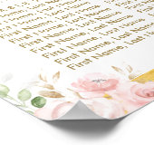 Poster Chic Boho Blush Floral Girl Baby shower Siège (Coin)