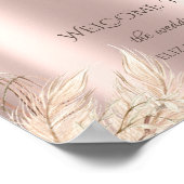 Poster Chic Boho Fleurs Rose Or (Coin)