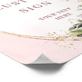 Poster Chic Boho Light Pink Floral Custom Sign (Coin)