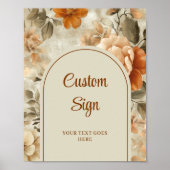 Poster Chic Boho Terre Cuite Beige Olive Floral Personnal (Devant)