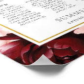 Poster Chic Burgundy Blush Rose Floral Mariage Siège (Coin)
