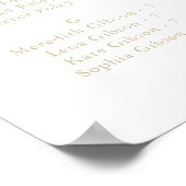 Poster Chic Calligraphie Or Alphabétique Plat (Coin)