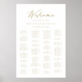 Poster Chic Calligraphie Or Alphabétique Plat (Devant)