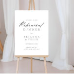 Poster Chic Calligraphie Soirée de répétition Bienvenue<br><div class="desc">Cette affiche de bienvenue pour la répétition argentée de calligraphie chic est parfaite pour une répétition mariage rustique. Le design sobre et élégant présente une typographie de script classique et sophistiquée en argent.</div>