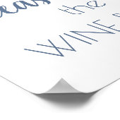 Poster Chic Calligraphie | Symbole Dusty Blue Wine Bottle (Coin)