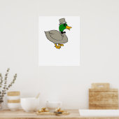 Poster Chic canard avec monocle et chapeau haut Duckingto (Cuisine)