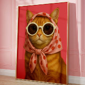 Poster Chic Cat Funny Aesthetic Wall Art Print 
