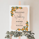 Poster Chic Citrus Orange Verdure Mariage Bienvenue nupti<br><div class="desc">Ce poster d'accueil animé présente de belles oranges peintes à la main et de la verdure. Idéal pour l'été / mariage de printemps!</div>