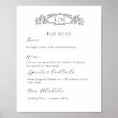 Poster Chic crête botanique Signature Boisson mariage Sig (Devant)