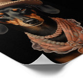Poster Chic Dachshund Avec Casquette Crème (Coin)