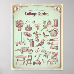 Poster chic de jardinage Shabby