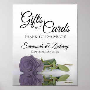 Poster Chic Dusty Violet Rose Cadeaux et Cartes Mariage S