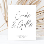 Poster Chic Élégant Mini Cartes de Fête des mariées Signa<br><div class="desc">Cette enseigne chic et minimaliste de cartes de douches nuptiales et cadeaux comprend un arrière - plan blanc classique associé à une typographie et une calligraphie gris foncé simple mais élégante. Modifiez simplement le modèle avec vos informations et choisissez n'importe quelle option. Toutes les couleurs de ce modèle sont personnalisables,...</div>