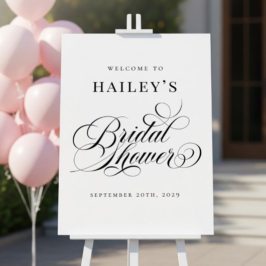 Poster Chic Elegant Personalized Bridal Shower Sign