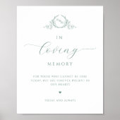 Poster Chic En Mémoire Amoureuse, Monogramme Pale Green S (Devant)