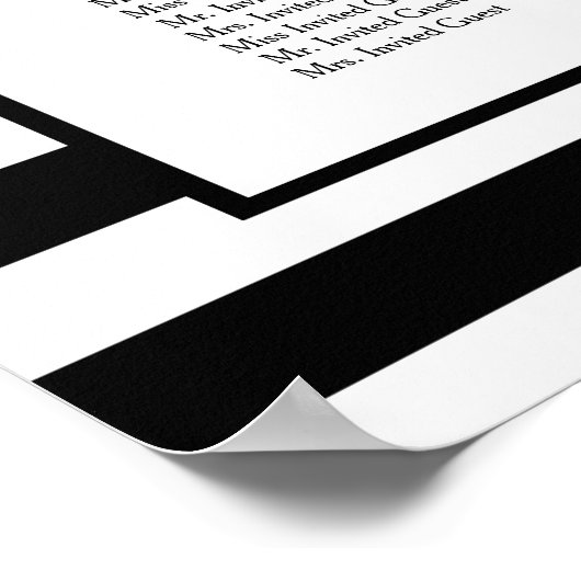 Poster Chic et large rayures MODERNE avec sièges Mariage  (Coin)