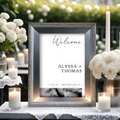 Poster Chic Extra Minimalist Black & White Photo Wedding 