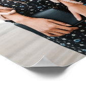 Poster Chic Fiançailles Couple Photo Mariage Bienvenue (Coin)