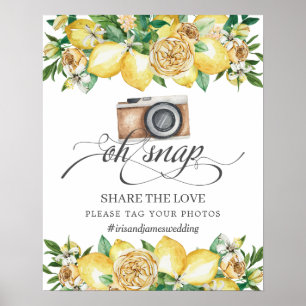 Poster Chic Fleur de Citron Oh Snap Partagez l'Amour Mari