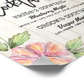 Poster Chic Floral Mariage Signature Cocktail Menu Boisso (Coin)
