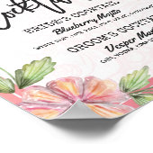 Poster Chic Floral Mariage Signature Cocktail Menu Boisso (Coin)