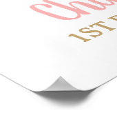 Poster Chic Floral Woodland Animals 1st Birthday Welcome (Coin)