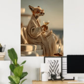 Poster Chic Fox Relaxant dans le style (Bureau à domicile)
