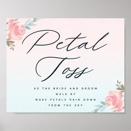 Poster Chic French Garden Petal Toss Mariage Sendoff Send (Devant)