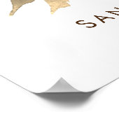 Poster Chic Gold Floral Wreath Heart Photo Bienvenue (Coin)