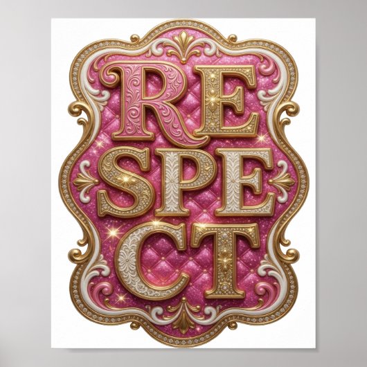 Poster Chic Gold RESPECT Conception audacieuse (Devant)