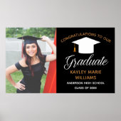 Poster Chic Graduate Photo 2025 Black Graduation Party (Devant)
