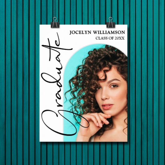 Poster Chic Graduation Script Arch Photo