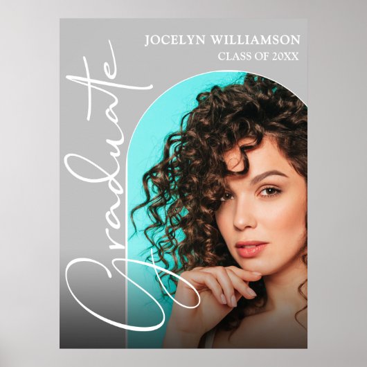 Poster Chic Graduation Script Arch Photo (Devant)