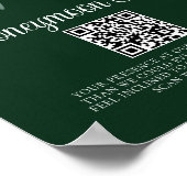 Poster Chic Green Floral Poinsettia Honeymoon Fund (Coin)