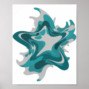 Poster Chic Gris ART ABSTRAIT Design Moderne