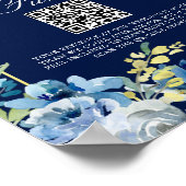 Poster Chic Honeymoon Fund Marine Blue Gold Floral Mariag (Coin)