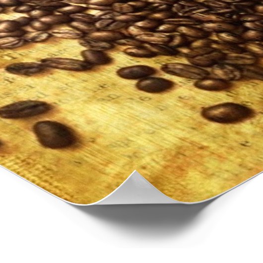 Poster Chic Java cappuccino Café Haricots Lover café (Coin)