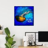 Poster Chic Jellyfish Photo Circle Art "Go with the Flow" (Bureau à domicile)