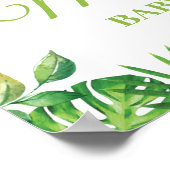 Poster Chic Jungle Animaux Baby shower de verdure Bienven (Coin)