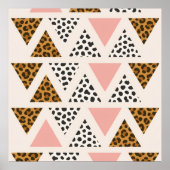 Poster Chic Leopard & Pink Triangle Pattern (Devant)